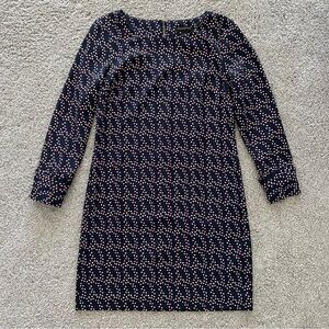 Banana republic long sleeve geometric shift dress size 0
